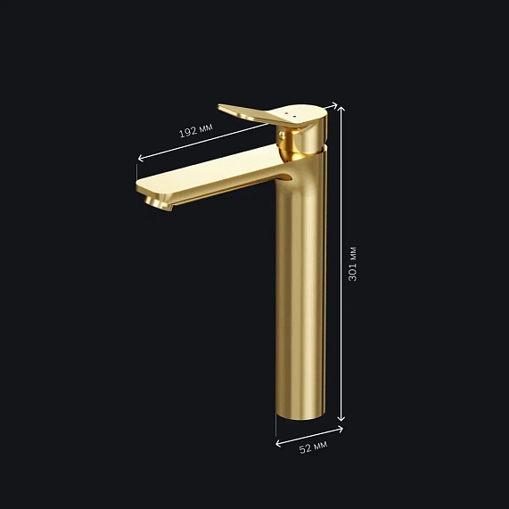 Смеситель для раковины (умывальника) AM.PM X-Joy F85A92099 высокий, золото-7