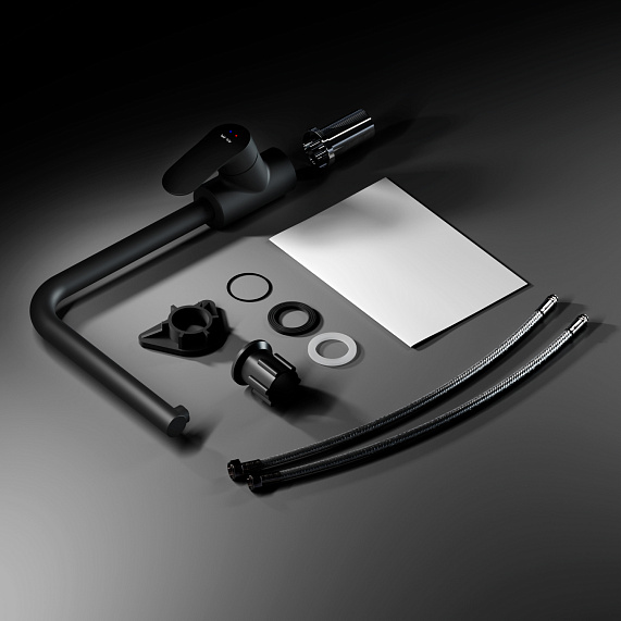 Смеситель для кухни AM.PM Like F8005722 высокий с каналом питьевой воды, черный-8