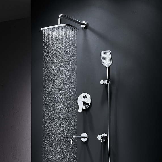 Встраиваемая душевая система AM.PM X-Joy FB85A3RH40 хром: тропический верхний душ, излив с душевой лейкой-1