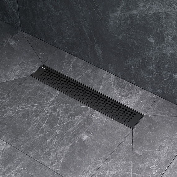 Душевой трап (лоток) 40 AM.PM MasterFlow W01SC-P11-040-01BM комбинированный затвор с черной матовой решеткой-5