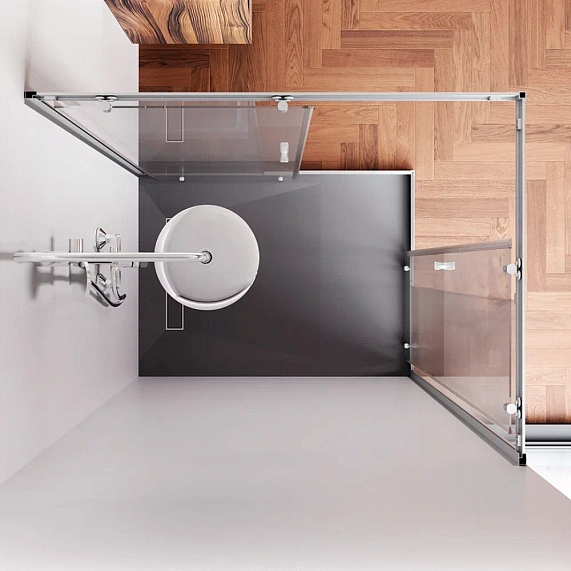 Душевое ограждение без поддона 120x90 AM.PM Sunny W87G-403-12090-MT профиль серебристый-2