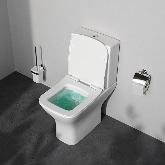 Унитаз напольный AM.PM Gem C908601SC безободковый с сиденьем микролифт, белый-2