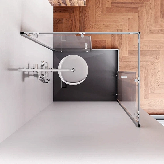 Душевое ограждение без поддона 100x80 AM.PM Sunny W87G-403-10080-MT профиль серебристый-2