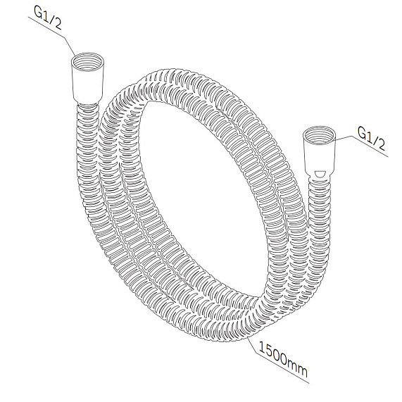 Шланг для душа 1500 AM.PM F0415D00 ребристый, хром-2