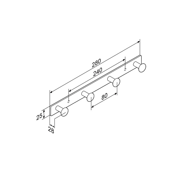 Крючки для полотенец Damixa Jupiter DA7735900 хром, 4 шт на планке-6