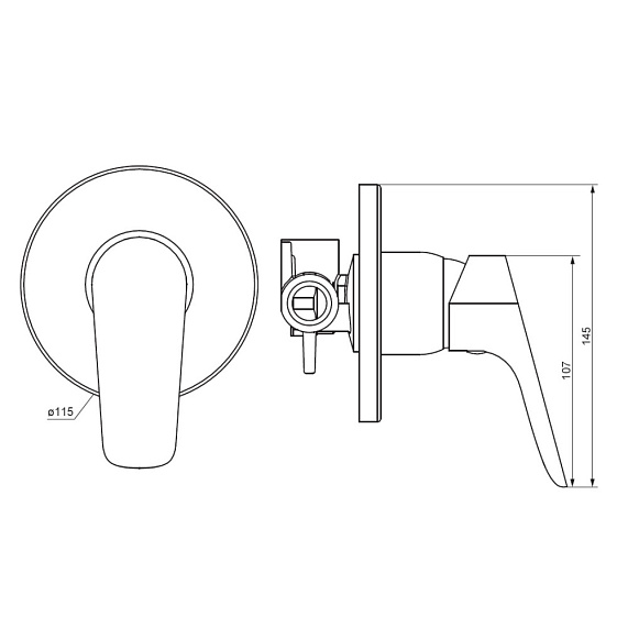 Смеситель для душа Damixa Jupiter 777500001 хром встраиваемый-4