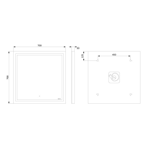 Зеркало с подсветкой в ванную прямоугольное 70 AM.PM Gem M91AMOX0701WG сенсорное-10