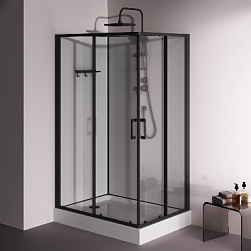 Душевая кабина 120x90 AM.PM Above W9XC-403-12090BT профиль черный матовый, низкий поддон