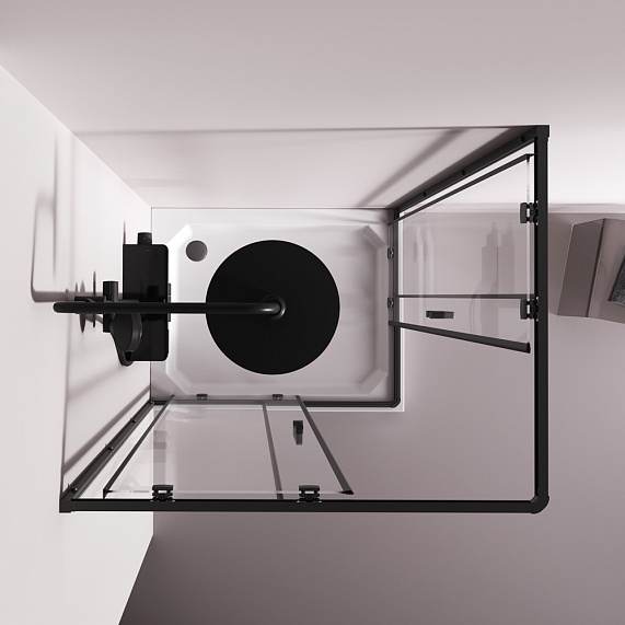 Душевое ограждение без поддона 100x80 AM.PM Above W9XG-403-10080-BT профиль черный-5