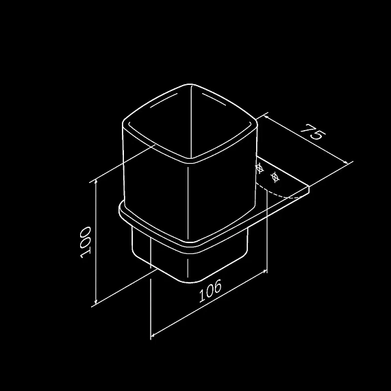 Стакан для зубных щеток настенный AM.PM Inspire 2.0 A50A34322 стеклянный, черный-7