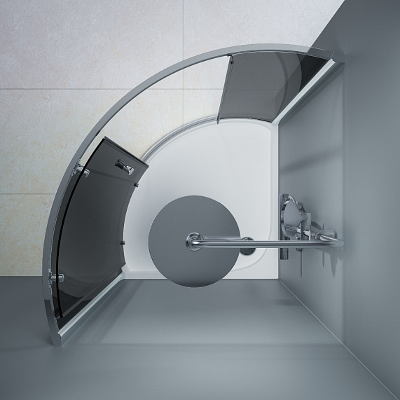 Душевое ограждение без поддона 90x90 AM.PM Like W83UG-315-090CG профиль хром-2