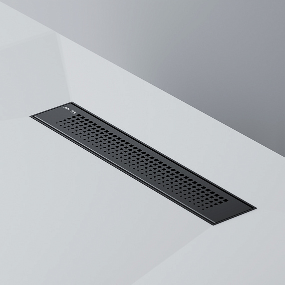 Душевой трап (лоток) 40 AM.PM PrimeFlow W02SC-P11-040-01BM комбинированный затвор с черной матовой решеткой-8