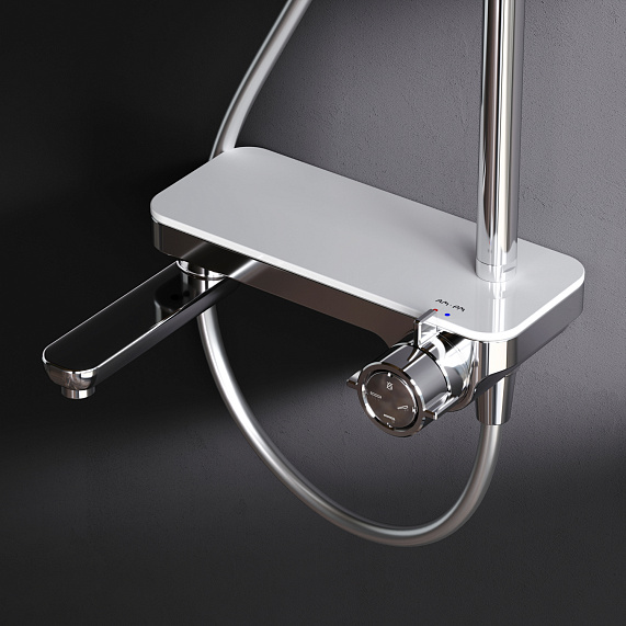 Душевая система AM.PM Like F0780700 стойка с тропическим душем, смесителем, изливом, хром-2