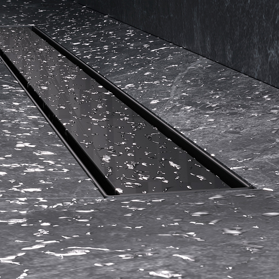 Душевой трап (лоток) 80 AM.PM MasterFlow W01SC-U11-080-04BM комбинированный затвор с черной матовой решеткой под плитку-13