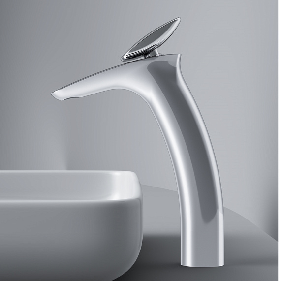 Смеситель для раковины (умывальника) AM.PM Spirit 2.0 F70A92200 высокий с донным клапаном, хром-4