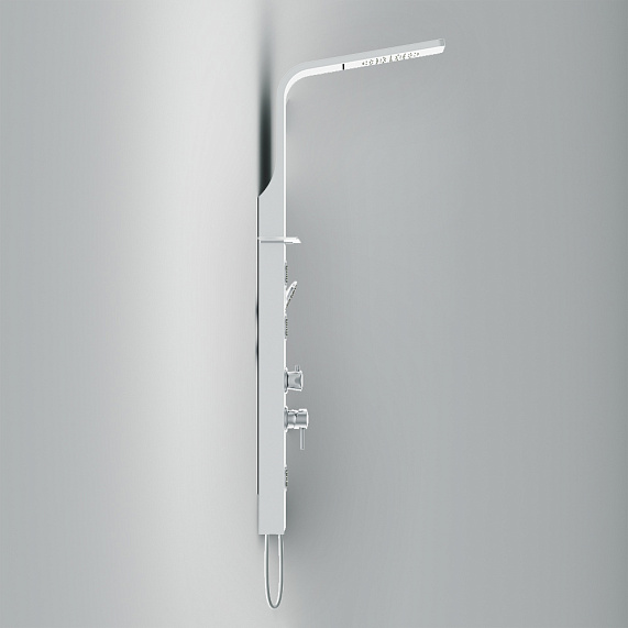 Гидромассажная панель AM.PM Joy W85P-2-136AW стойка с тропическим душем, смесителем, белая матовая-2