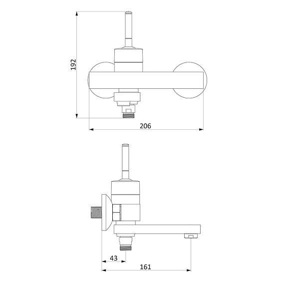 Смеситель для ванны и душа Damixa Arc 291000000 поворотный излив, хром-5