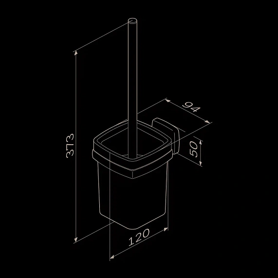 Ершик для унитаза AM.PM Gem A9033422 со стеклянной настенной подставкой, черный-7