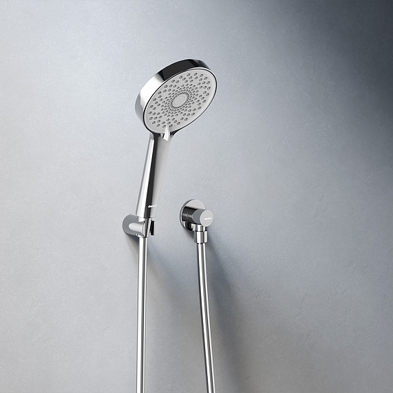 Встраиваемая душевая система Damixa Apollo 947510000 хром: тропический верхний душ, ручной душ, излив-5