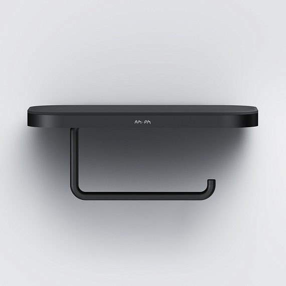 Держатель для туалетной бумаги настенный AM.PM Func A8F341422 с полочкой, черный-4