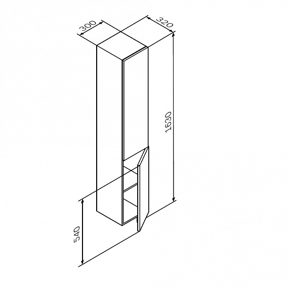 Шкаф-пенал для ванной 30 AM.PM Gem M90CHR0306GM навесной правый графит-6
