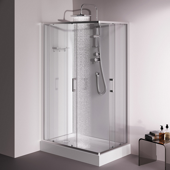 Душевая кабина 120x80 AM.PM Above W9XC-403-12080MT профиль серебристый, низкий поддон-2