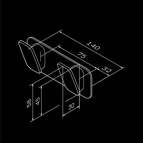 Крючки для полотенец AM.PM Inspire 2.0 A50A35622 черный, 2 шт на планке-5
