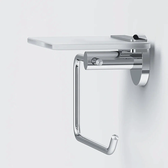 Держатель для туалетной бумаги настенный AM.PM X-Joy A85A341500 со стеклянной полочкой, хром-2