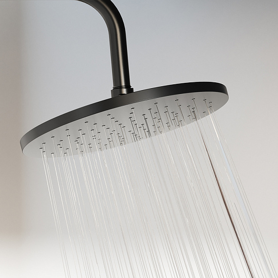 Душевая система Damixa Jupiter 977710300 стойка с тропическим душем, смесителем, черная матовая-4