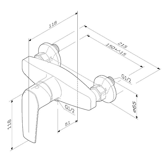 Смеситель для душа AM.PM Gem F90A20000 хром-8