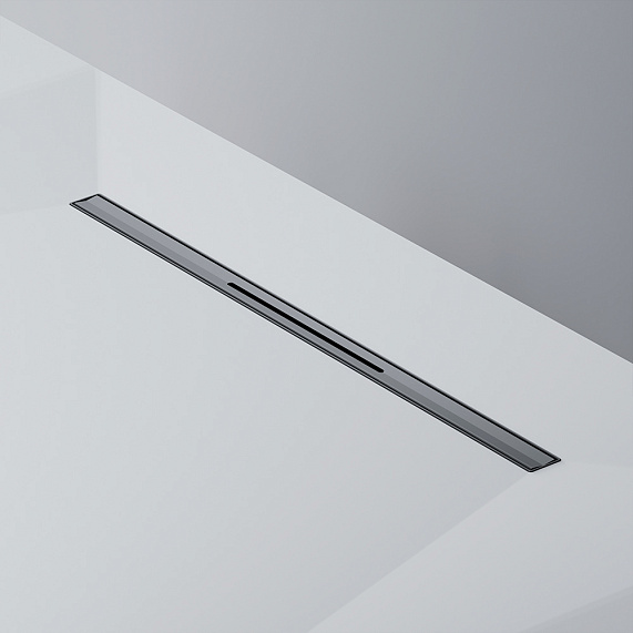 Душевой трап (лоток) 60 AM.PM MasterFlow Slim W01SC-S11-060-05BM комбинированный затвор с черной матовой решеткой-8