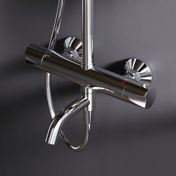 Душевая система AM.PM Crave F079C500 стойка с тропическим душем, термостатом, смесителем, изливом, хром-2