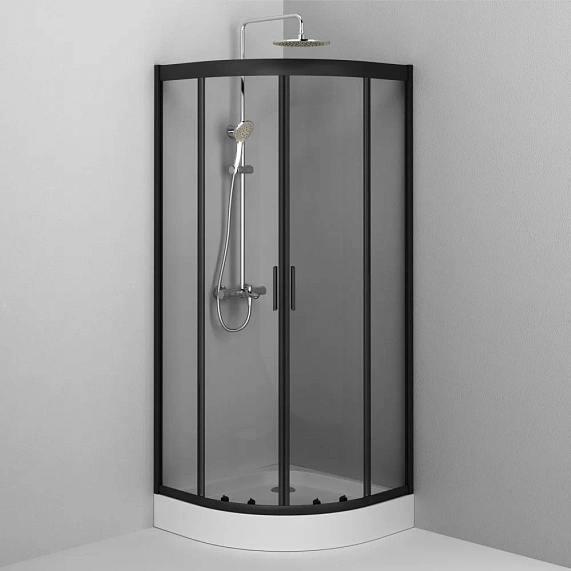 Душевое ограждение без поддона 80x80 AM.PM Gem W90G-401-080BT профиль черный матовый-3