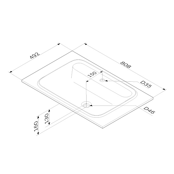 Раковина мебельная 80 AM.PM Func M8FWPC0800WM белая встраиваемая-2