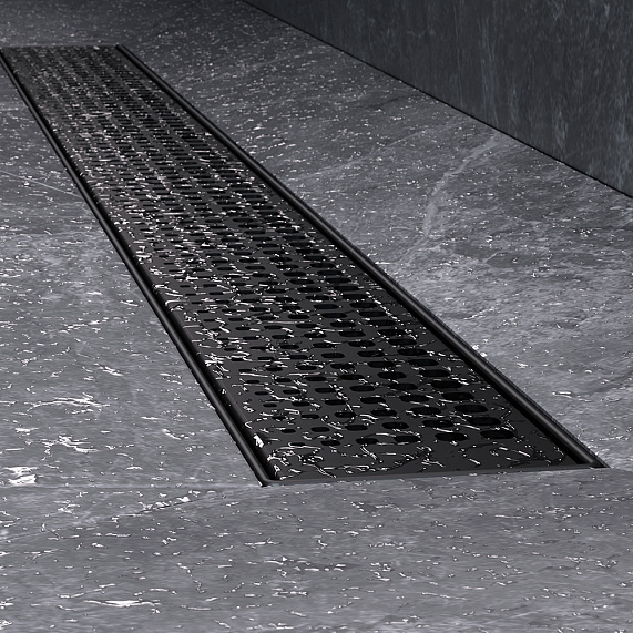 Душевой трап (лоток) 80 AM.PM MasterFlow W01SC-P11-080-01BM комбинированный затвор с черной матовой решеткой-6