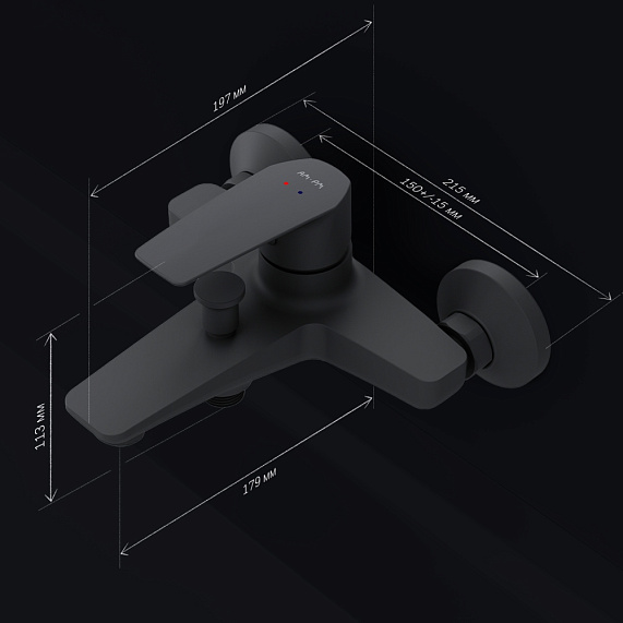 Смеситель для ванны и душа AM.PM Gem F90A10022 черный-7