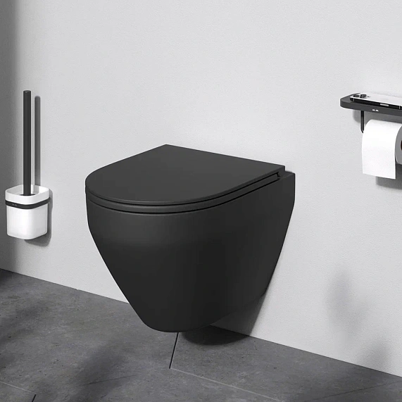 Унитаз подвесной безободковый с инсталляцией AM.PM Spirit V2.0 IS49051.701700MB сиденьем микролифт, хром пневм. клавишей-2