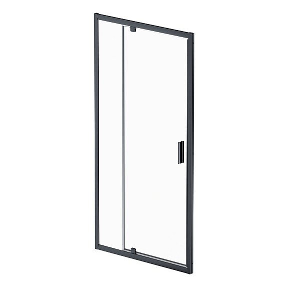 Душевая перегородка с дверью 100x195 AM.PM Gem W90G-100-1P-BT прозрачное стекло, профиль черный матовый-4