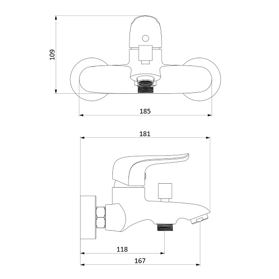 Смеситель для ванны и душа Damixa Palace Evo 331000000 золотой-4