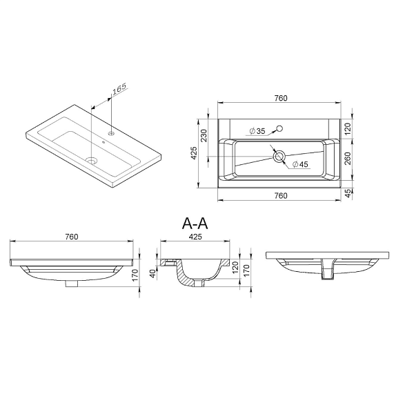 Тумба с раковиной 75 AM.PM Gem S M91FSX0752OF напольная на ножках под дерево светлый дуб-1