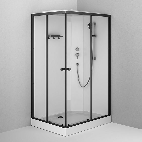 Душевая кабина 90x120 AM.PM X-Joy W94C-403-12090BT профиль черный матовый, низкий поддон-3