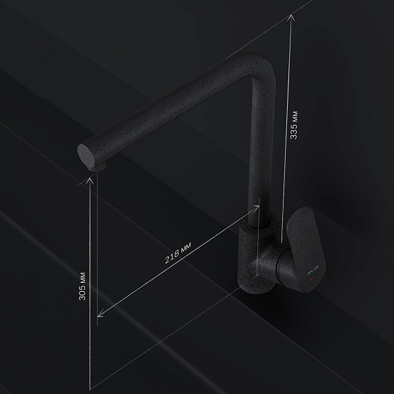 Смеситель для кухни AM.PM Like F8005022 высокий, черный-6