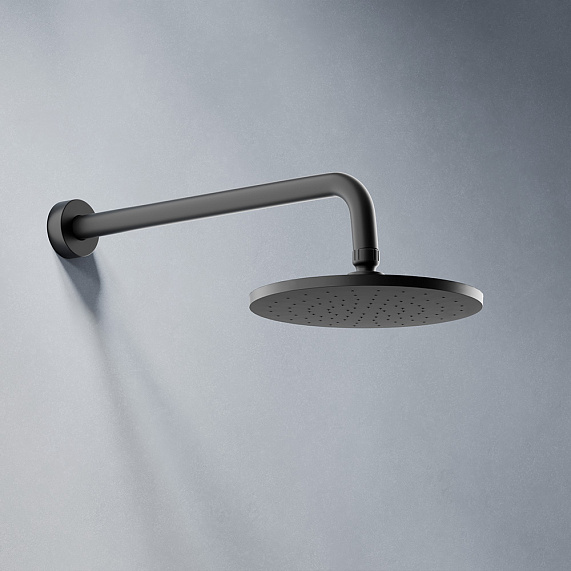 Встраиваемая душевая система Damixa Apollo 947520300 черная: тропический верхний душ, ручной душ-3