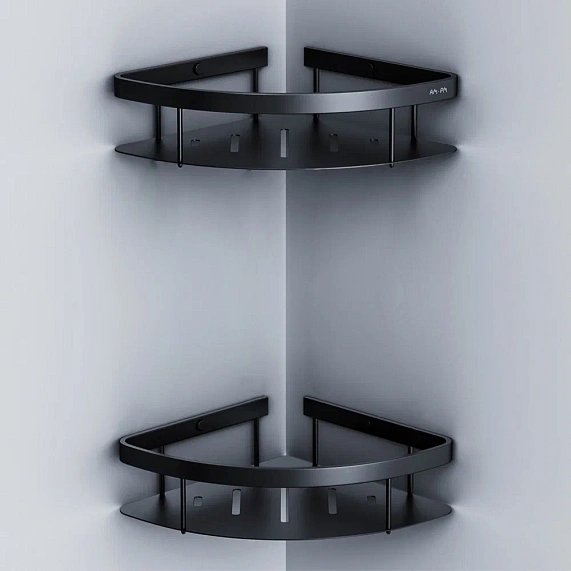 Полка в ванную угловая AM.PM Sense L A7454222 двухъярусная черная-3