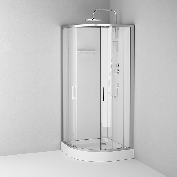 Душевая кабина 90x90 AM.PM Above W9XC-401-9090MT профиль серебристый, низкий поддон-10
