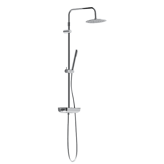Душевая система Damixa Scandinavian Pure 936750000 стойка с тропическим душем, термостатом, смесителем, хром-5