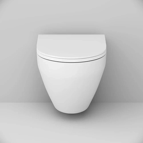 Унитаз подвесной безободковый с инсталляцией AM.PM Spirit 2.0 IS100138.701700 сиденьем микролифт, черной механ. клавишей-4