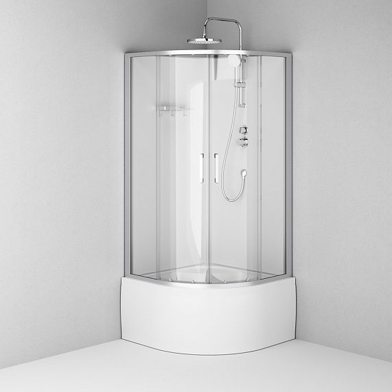 Душевая кабина 90x90 AM.PM Above W9XC-401A-9090MT профиль серебристый, высокий поддон-9