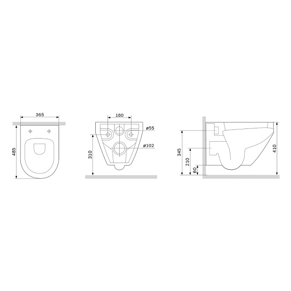 Унитаз подвесной AM.PM Spirit 2.0 C701700MWSC безободковый с сиденьем микролифт, белый матовый-10