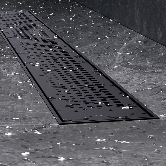 Душевой трап (лоток) 70 AM.PM PrimeFlow W02SC-P11-070-01BM комбинированный затвор с черной матовой решеткой-6